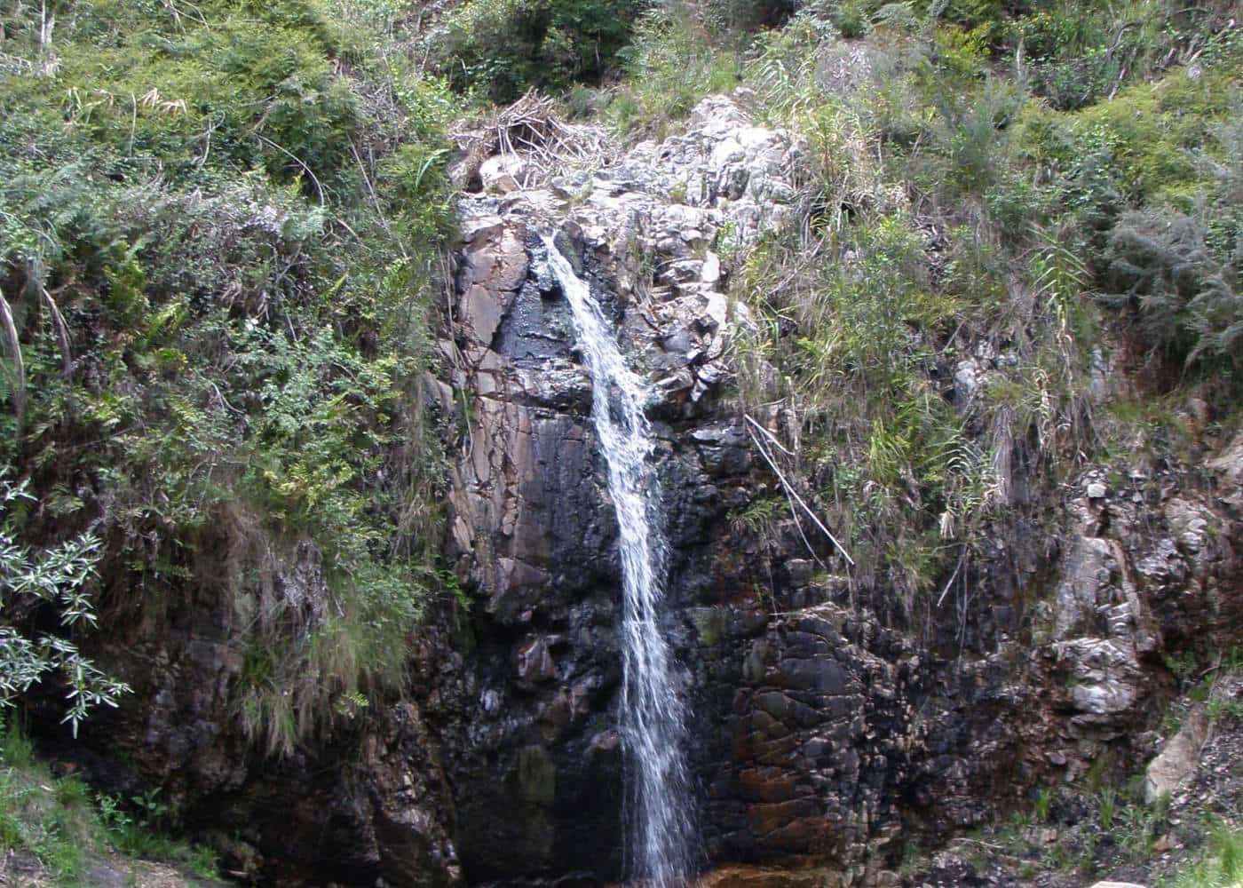 A waterfall tumbling over rocks at Waterfall Gully in the Adelaide Hills